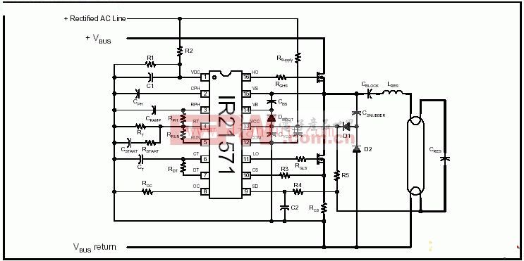 R21571直管型集成电路电子镇流器电路