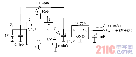 ICL7660与S80250构成的升压电路图.gif