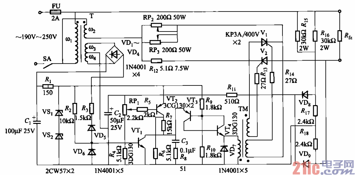 94.晶闸管控制的交流稳压电源电路之三.gif