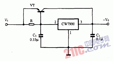 巧用CW7900作大电流负电压输出稳压电源电路图