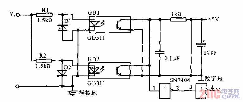 光电耦合器构成信号输入电路（二）.gif