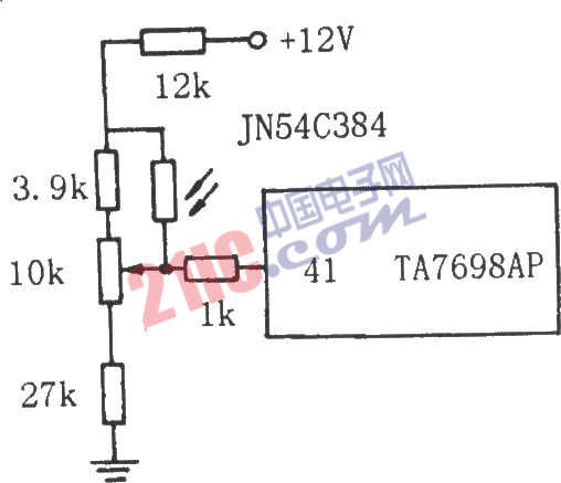 由光敏电阻组成的电视自动亮度调节电路图