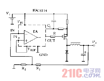直流变换器输出电压的设定方法正输出电压情况电路图.gif