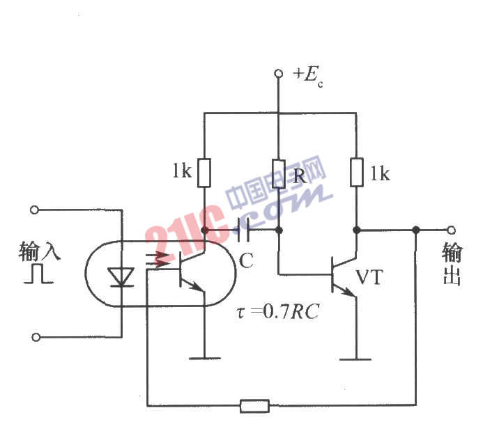 光电耦合器组成的单稳态电路图