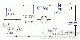 摩托车刹车灯延时熄灯电路图