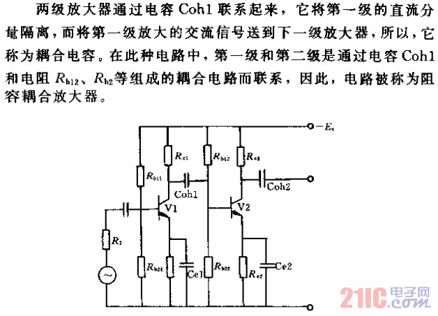 机电控制阻容耦合放大器电路.gif