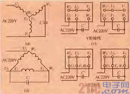 36.一款三相异步电机改单相电源工作电路.gif
