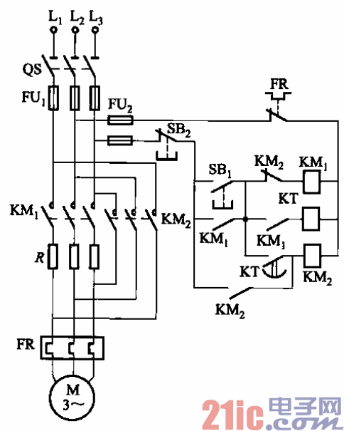33.定子回路串电阻降压启动自动控制电路.gif