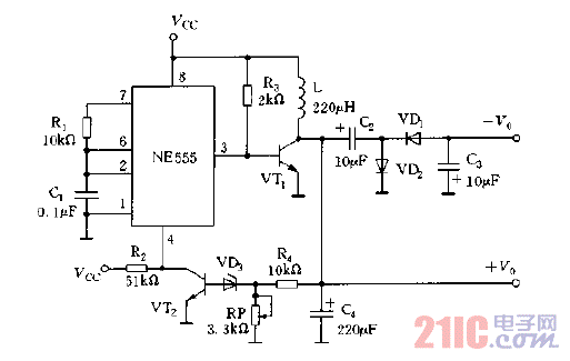 可调双极性升压型稳压电源电路图.gif
