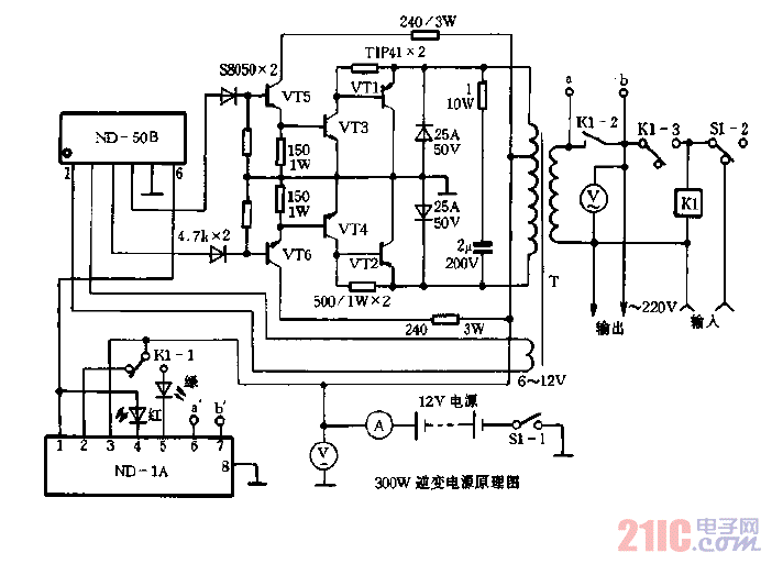300W逆变电源电路图.gif