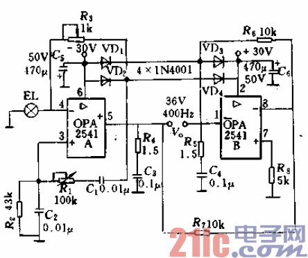 4.由单片OPA2541组成旋转变压器的激励电源.gif