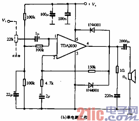 61.TDA2030的应用电路-单电源工作.gif