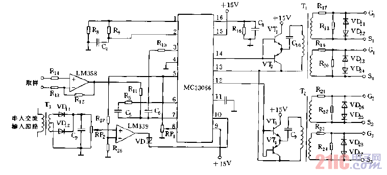 MC33066的典型应用电路.gif