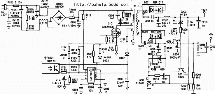 液晶显示器电源电路图