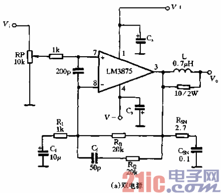 57.LM3875实用电路-双电源.gif