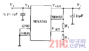 MAX663系列输出电压的设定方法电路无过流保护电路图.gif
