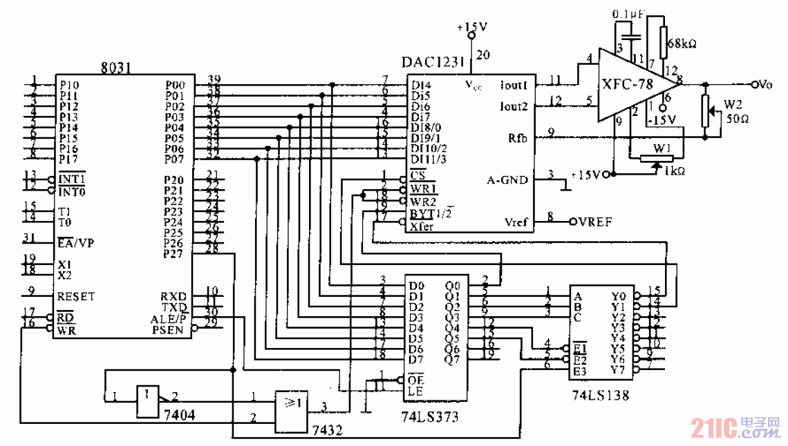 DAC1231与单片机8031的接口.gif