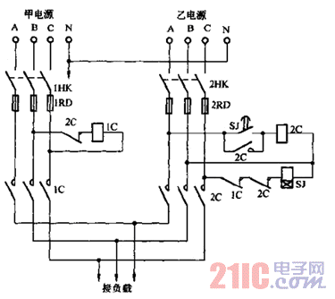 双路三相电源自投线路电路图.gif