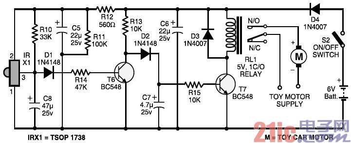 玩具汽车遥控器控制电路