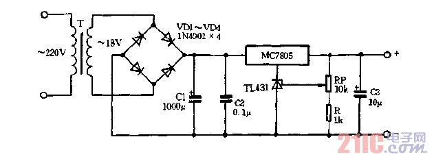 MC7805与TL431组成的可调稳压电源.gif