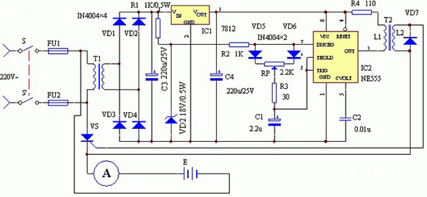可控硅充电机的电路原理图