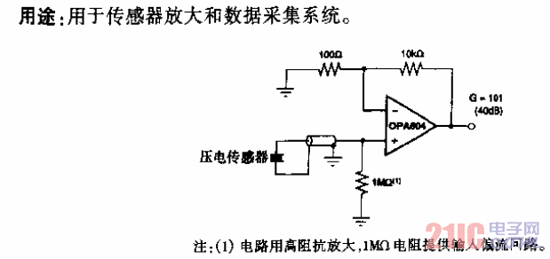 传感器 OPA604型低失真FET输入运算放大电路.gif