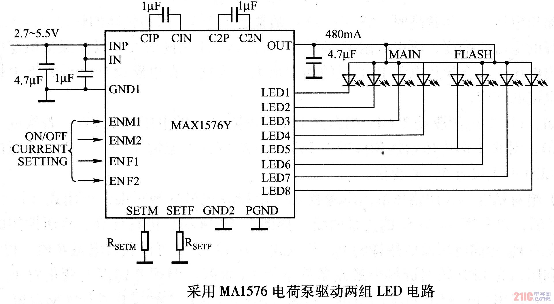 采用MA1576电荷泵驱动两组LED电路.jpg