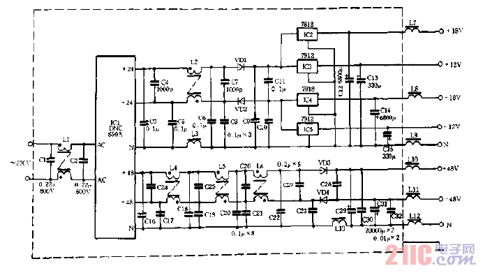 DNC-850音响专用开关电源电路图.gif