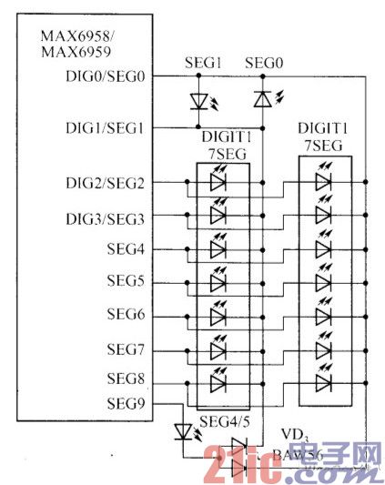 MAX6958/MAX6959应用电路