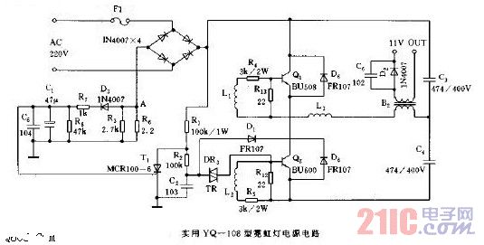 实用YQ-108型霓虹灯电源电路图.jpg