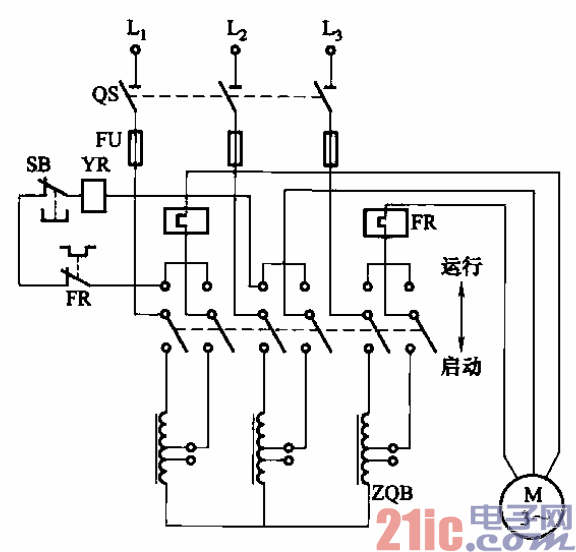 47.QJ3系列手动操作自耦降压启动电路.gif