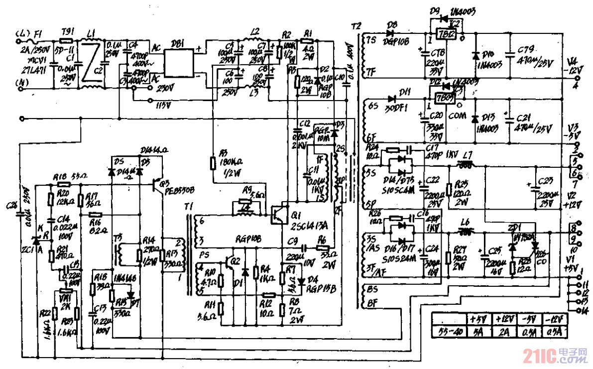 IBM-PC∕XT电源电路图03.gif