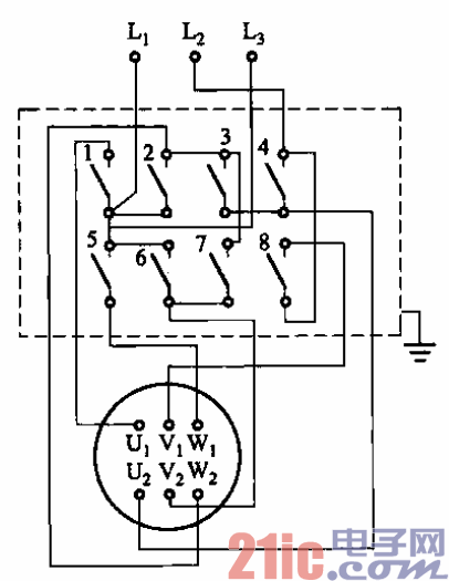 36.QX1、QX2系列磁力启动器Y-△降压启动电路.gif