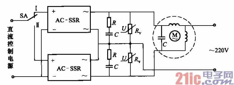 14.固态继电器控制电动机正反向运转电路.gif
