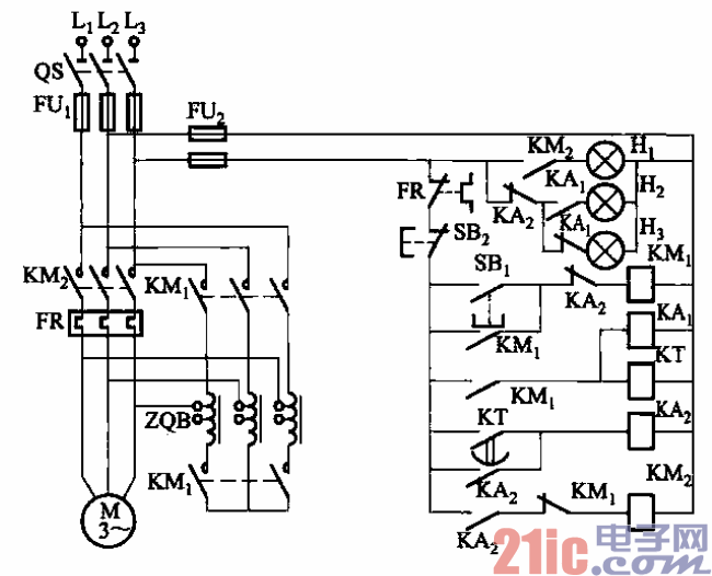 53.XJ10系列自耦降压启动器启动电路.gif