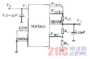 MAX663系列输出电压的设定方法电路PMOS直接输出时有过流保护电路图.gif