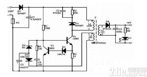 一种家用开关电源工作原理图