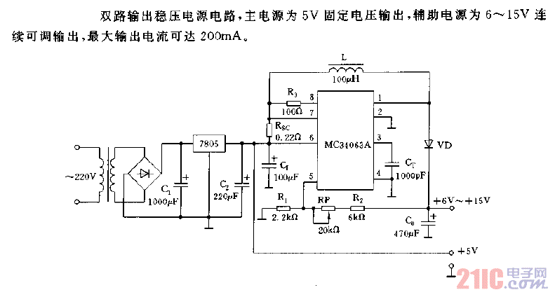 双路输出稳压电源电路图.gif