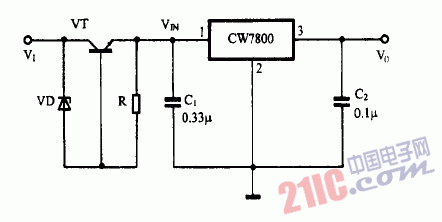 巧用CW7800作集成稳压电源电路图