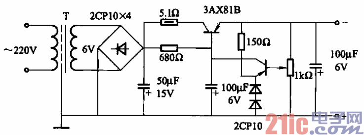 24.3至6V、200mA可调式稳压电源电路.gif