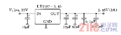 采用LT1587-3.45构成的微处理机电源电路图.gif