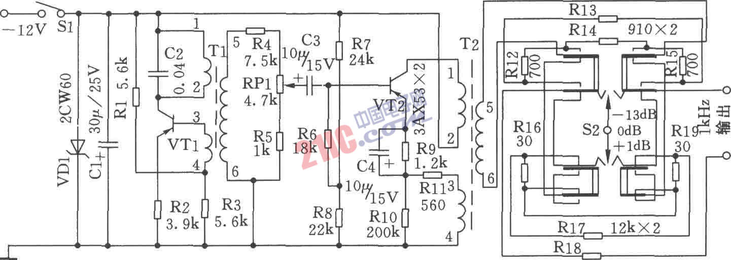 1kHz信号发生器电路图