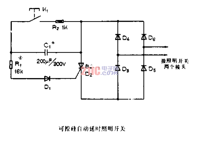可控硅自动延时照明开关.gif