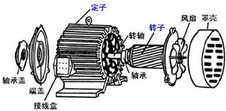 三相异步电动机的分解图