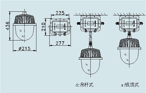 防爆平台灯的安装示意图