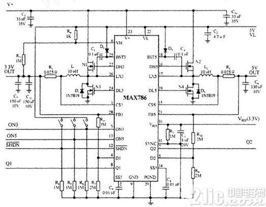 笔记本电脑开关电源电路原理图