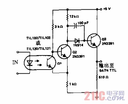 光耦合器与分立元件施密特触发器用于驱动54／74 TIL电路.gif