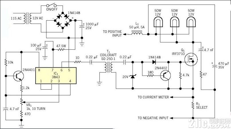 220V/12V 150W开关电源电路图