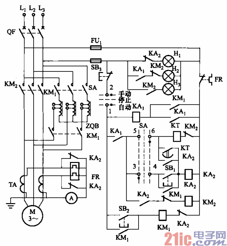 52.XJ01-80至300型自耦降压启动器驱动电路.gif