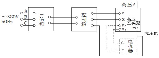 三倍频感应耐压仪接线示意图